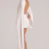 Robe cape drapée Lida en ivoire Robe cape drapée Lida en ivoire