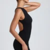 Robe Coa en modal à col haut et dos nu, en noir Robe Coa en modal à col haut et dos nu, en noir