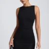 Robe Coa en modal à col haut et dos nu, en noir Robe Coa en modal à col haut et dos nu, en noir