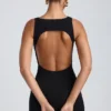 Robe Coa en modal à col haut et dos nu, en noir Robe Coa en modal à col haut et dos nu, en noir