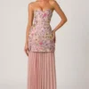 Robe convertible à lacets Galia ornée, rose floral Robe convertible à lacets Galia ornée, rose floral