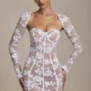 Robe corset Andreia à détails en dentelle, blanche Robe corset Andreia à détails en dentelle, blanche