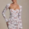 Robe corset Andreia à détails en dentelle, blanche Robe corset Andreia à détails en dentelle, blanche