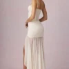 Robe corset asymétrique froncée Haruna, couleur ivoire Robe corset asymétrique froncée Haruna, couleur ivoire