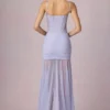 Robe corset asymétrique froncée Haruna, couleur lilas Robe corset asymétrique froncée Haruna, couleur lilas