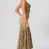 Robe corset asymétrique froncée Haruna à imprimé floral multicolore Robe corset asymétrique froncée Haruna à imprimé floral multicolore