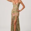Robe corset asymétrique froncée Haruna à imprimé floral multicolore Robe corset asymétrique froncée Haruna à imprimé floral multicolore