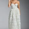 Robe corset Camellia à appliqués floraux, en blanc