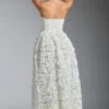 Robe corset Camellia à appliqués floraux, en blanc