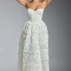 Robe corset Camellia à appliqués floraux, en blanc