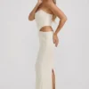 Robe corset drapée à découpes ornées Saphira en blanc Robe corset drapée à découpes ornées Saphira en blanc