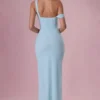 Robe corset drapée en maille Naelle, couleur aqua clair Robe corset drapée en maille Naelle, couleur aqua clair