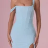 Robe corset drapée en maille Naelle, couleur aqua clair Robe corset drapée en maille Naelle, couleur aqua clair