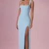 Robe corset drapée en maille Naelle, couleur aqua clair Robe corset drapée en maille Naelle, couleur aqua clair