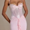 Robe corset en dentelle ornée Beatrix Premium, couleur rose pâle Robe corset en dentelle ornée Beatrix Premium, couleur rose pâle