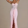 Robe corset en dentelle ornée Beatrix Premium, couleur rose pâle Robe corset en dentelle ornée Beatrix Premium, couleur rose pâle