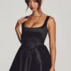 Robe corset en taffetas tissé Sueno, noir jais Robe corset en taffetas tissé Sueno, noir jais
