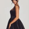 Robe corset en taffetas tissé Sueno, noir jais Robe corset en taffetas tissé Sueno, noir jais