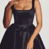 Robe corset en taffetas tissé Sueno, noir jais Robe corset en taffetas tissé Sueno, noir jais
