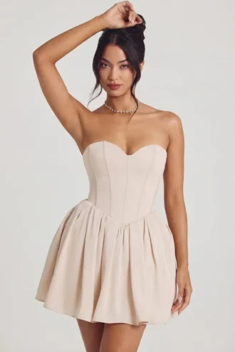 Robe corset en tulle Emeline, couleur ivoire