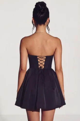 Robe corset en tulle Emeline, couleur noir de jais