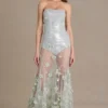 Robe corset en tulle ornée Estella, vert sauge Robe corset en tulle ornée Estella, vert sauge