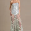 Robe corset en tulle ornée Estella, vert sauge Robe corset en tulle ornée Estella, vert sauge