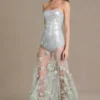 Robe corset en tulle ornée Estella, vert sauge Robe corset en tulle ornée Estella, vert sauge