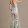 Robe corset en tulle ornée Estella, vert sauge Robe corset en tulle ornée Estella, vert sauge