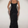 Robe corset à encolure dégagée et appliqués décoratifs Vasanta, en noir Robe corset à encolure dégagée et appliqués décoratifs Vasanta, en noir