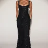 Robe corset à encolure dégagée et appliqués décoratifs Vasanta, en noir Robe corset à encolure dégagée et appliqués décoratifs Vasanta, en noir