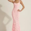 Robe corset à encolure dégagée et appliqués décoratifs Vasanta, rose Robe corset à encolure dégagée et appliqués décoratifs Vasanta, rose