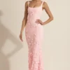 Robe corset à encolure dégagée et appliqués décoratifs Vasanta, rose Robe corset à encolure dégagée et appliqués décoratifs Vasanta, rose