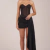 Robe corset à lacets Norah Bandeau en noir Robe corset à lacets Norah Bandeau en noir