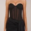 Robe corset à lacets Norah Bandeau en noir Robe corset à lacets Norah Bandeau en noir