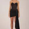 Robe corset à lacets Norah Bandeau en noir Robe corset à lacets Norah Bandeau en noir