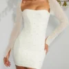 Robe corset à manches longues Milan, ivoire Robe corset à manches longues Milan, ivoire