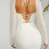 Robe corset à manches longues Milan, ivoire Robe corset à manches longues Milan, ivoire
