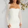 Robe corset à manches longues Milan, ivoire Robe corset à manches longues Milan, ivoire
