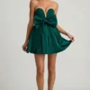 Robe corset Norina avec nœud, vert émeraude Robe corset Norina avec nœud, vert émeraude