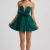 Robe corset Norina avec nœud, vert émeraude Robe corset Norina avec nœud, vert émeraude