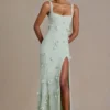 Robe corset ornée Aurelia en vert sauge Robe corset ornée Aurelia en vert sauge