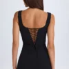 Robe corset structurée drapée Brittany en noir Robe corset structurée drapée Brittany en noir