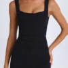Robe corset structurée drapée Brittany en noir Robe corset structurée drapée Brittany en noir