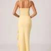 Robe corset à volants décorés Robina, couleur jaune Robe corset à volants décorés Robina, couleur jaune