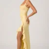 Robe corset à volants décorés Robina, couleur jaune Robe corset à volants décorés Robina, couleur jaune
