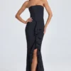 Robe corset à volants et bandeau Tallullah en noir Robe corset à volants et bandeau Tallullah en noir