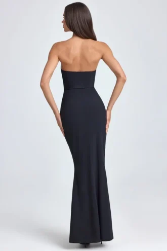 Robe corset à volants et bandeau Tallullah en noir
