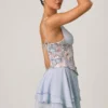 Robe corset à volants et ornements Sakura, bleu à fleurs Robe corset à volants et ornements Sakura, bleu à fleurs