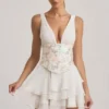 Robe corset à volants et ornements Sakura, couleur ivoire Robe corset à volants et ornements Sakura, couleur ivoire